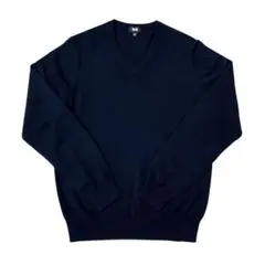 ユニクロ　メンズ　カシミヤ100% セーター　ネイビー　紺　M