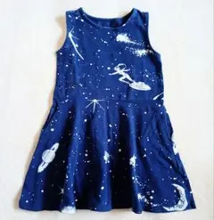 グラニフ うる星やつら 宇宙 デザイン ノースリーブ ワンピース 110