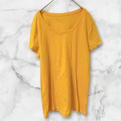 美品✨️イエロー 【XL】ラウンドネック 半袖Tシャツ