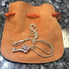 フォリフォリ　シルバー925 キーネックレス ピンクストーン付き