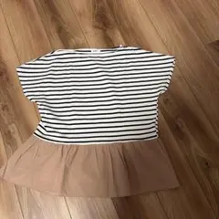 ペアマノン　フレンチスリーブボーダーTシャツのサムネイル
