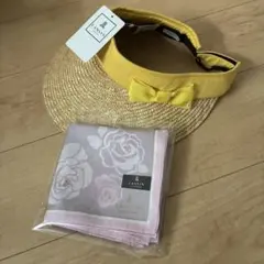 新品　ランバンLANVIN sport リボン　サンバイザーとスカーフセット
