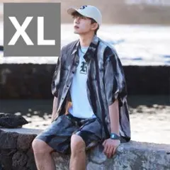 XL タイダイ柄　柄シャツ半袖 上下セット　リラックス　オーバーサイズ