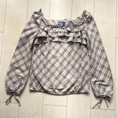 Y2K バーバリーブルーレーベル フリル ノースリーブブラウス ノバ