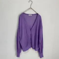 【earth music&ecology】カーディガン　Vネック　パープル　薄手
