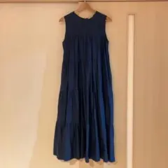 Gymphlex コットンブロード スリーブレス ティアードワンピース