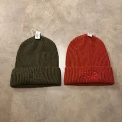 新品未使用GAP ビーニー　ニット帽　オリーブ　レッド2枚セット