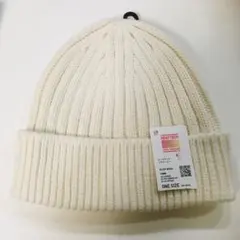 【未使用新品】UNIQLO ユニクロ HEATTECH ニット帽 オフホワイト