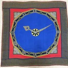 must de Cartier 大判 シルク スカーフ 時計モチーフ 両面 85