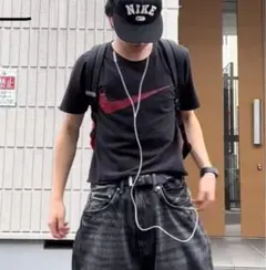 90s nike デカロゴ tシャツ ギザロゴ y2k cityboy 円堂守