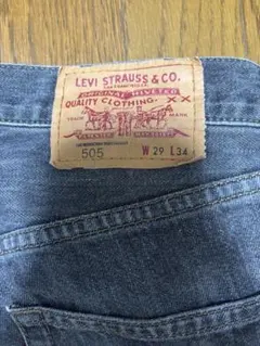 【2008年日本製】Levi's 505ブラックデニム 廃盤モデルW29 L34のサムネイル