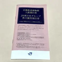 JR西日本株主優待割引券　2026/6/30まで