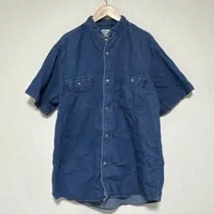 オアスロウ orslow コットン 半袖 デニムシャツ バンドカラー インディゴのサムネイル
