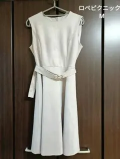 [ロペピクニック] ノースリーブひざ丈ワンピース ライトグレー