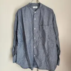 ユニクロ シャツ ストライプ柄 長そで 丸首