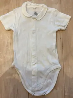 【美品】Petit Bateau プチバトー　襟付き半袖ボディ　ホワイト