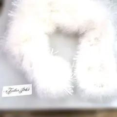 レトロ　Feather 　Stole ホワイト フェザーショール