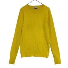 アーバンリサーチ　クルーネック 長袖リブニット　黄色　F