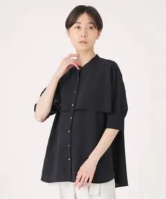 【新品タグ付】キャストコロン　ブラック 半袖ブラウス （定価22,000円）