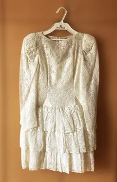 Dress Black ウェディングドレス ミニ ホワイト系アイボリー