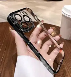 (匿名配送)iPhone15 pro クリアケース 黒ふち
