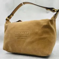 COACH コーチ スエード ワンショルダーバッグ ハーフムーン ブラウン