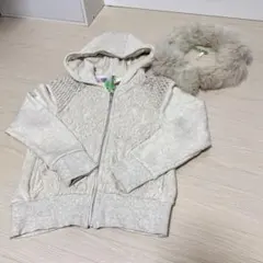 グレースコンチネンタル★レース模様ファー付きフードジャケットのサムネイル