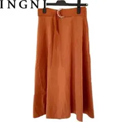 【INGNI 】　ベルトリボン付きフレアスエードスカート　M