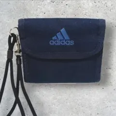 中古【 adidas 】 アディダス ナイロン三つ折り財布 ストラップ ネイビーのサムネイル