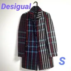 Desigual チェック柄ロングコート
