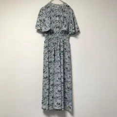 【新品】mily bilet ワンピース 小花柄 フレア袖　ロング　マキシ
