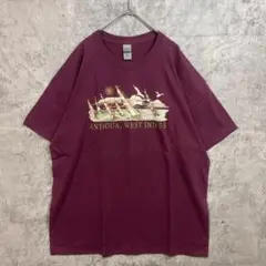 GILDAN ギルダン プリント 半袖 Tシャツ メンズ ワインレッド XL
