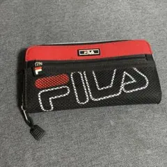 FILA 長財布 ラウンドファスナー ブラック レッド
