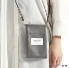【美品】beautiful people スマホショルダーバッグ グレー