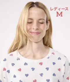 新品 未使用 プチバトー レディース M 長袖 パジャマ ハート ボーダー