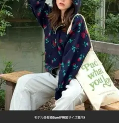 RODEO CROWNS WIDE BOWL ジャガード ニットジップパーカー