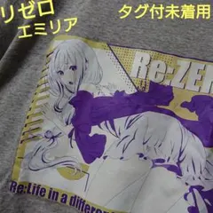 タグ付未着用品 Re:ゼロから始まる異世界生活 エミリア Tシャツ M 杢グレー