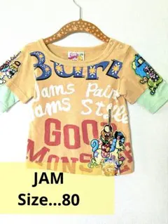 JAM 　半袖Tシャツ　七、八分袖　総柄　ワッペン　派手　80サイズのサムネイル