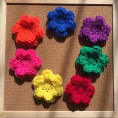 毛糸の花のモチーフ♡イベントにも使えます(*^o^*)2個550円
