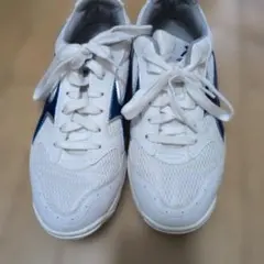 ＧＹＭＳＴＡＲ メッシュスニーカー ホワイト/ネイビー　25センチ