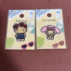 ハローキティ　マイメロディ　日焼け　ワッペン2個セット