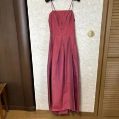 赤 スリップドレス マキシ丈　ステージドレス