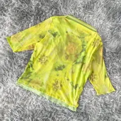 未使用級『CHRISTIAN AUJARD』七分袖ブラウス　シアーシャツ　XL