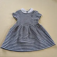 ポロ・ラルフローレン　ストライプ 半袖ワンピース ポロ刺繍　110 女の子