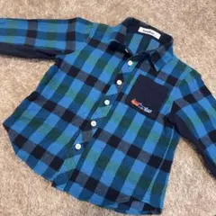 familiar 長袖シャツ 青・緑・黒 チェック