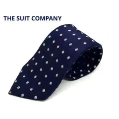 THE SUIT COMPANY ネクタイ　ネイビー　花柄小紋　シルク100%