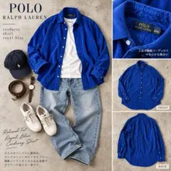 POLO RALPH LAUREN コーデュロイシャツ L ロイヤルブルー 細畝