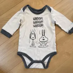 スヌーピー　SNOOPY ロンパース　下着　長袖　ベビー　70 グレー