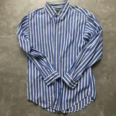 Ralph Lauren 青白ストライプ 長袖シャツ