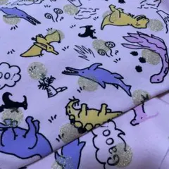 fuwacca 恐竜ピンク スムースニット 生地